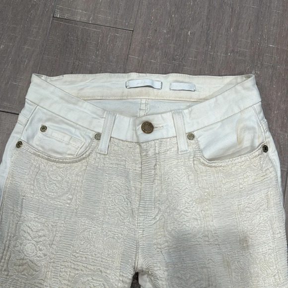Seven 7 for all Mankind Women's Ivory Malhia Kent Design Stretch Denim Sz 26 - Picture 2 of 5